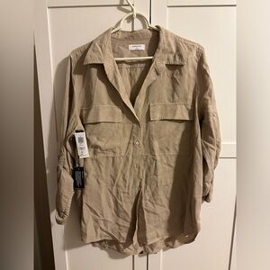 Babaton utility shirt, cobblestone beige, medium, NWT